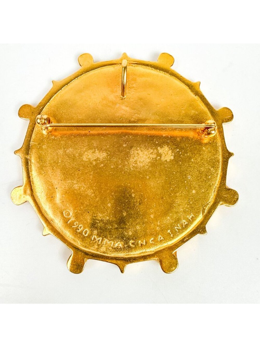 Vintage Metropolitan MMA 1990 Inca Inah Mayan Gold Tone Calendar Brooch Pendant - Picture 3 of 5